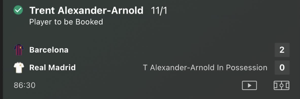 Trent Alexander-Arnold to be booked winner at 11/1, Barcelona vs Real Madrid La Liga