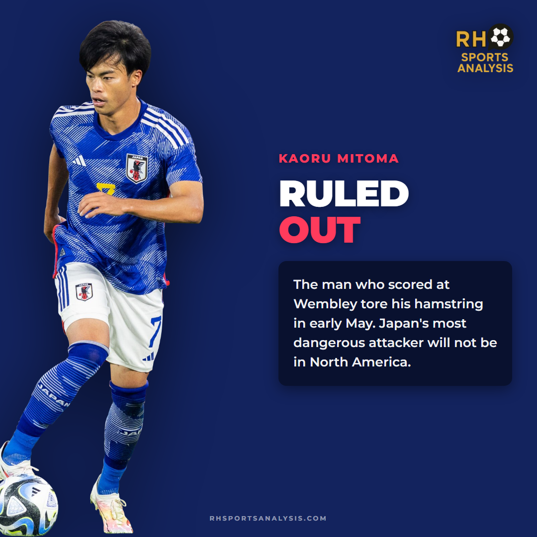 Kaoru Mitoma ruled out: the man who scored at Wembley tore his hamstring in early May and will not be in North America.