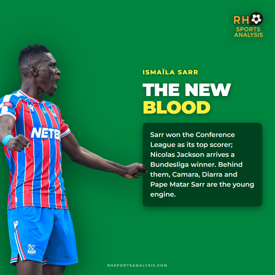 The new blood: Ismaila Sarr won the Conference League as its top scorer, Nicolas Jackson is a Bundesliga winner, and Camara, Diarra and Pape Matar Sarr are the young engine.